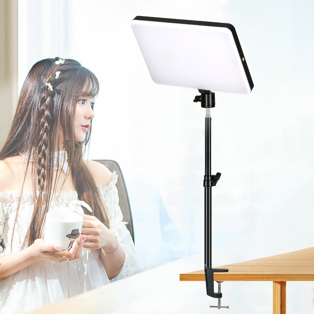 Led Light Panel Stream - แผงไฟวิดีโอ LED 10นิ้วหรี่แสงได้3200K-6000K สำหรับถ่ายภาพไฟปลั๊กแบบยุโรปไฟเติมสำหรับสตูดิโอถ่ายภาพสตรีมสด