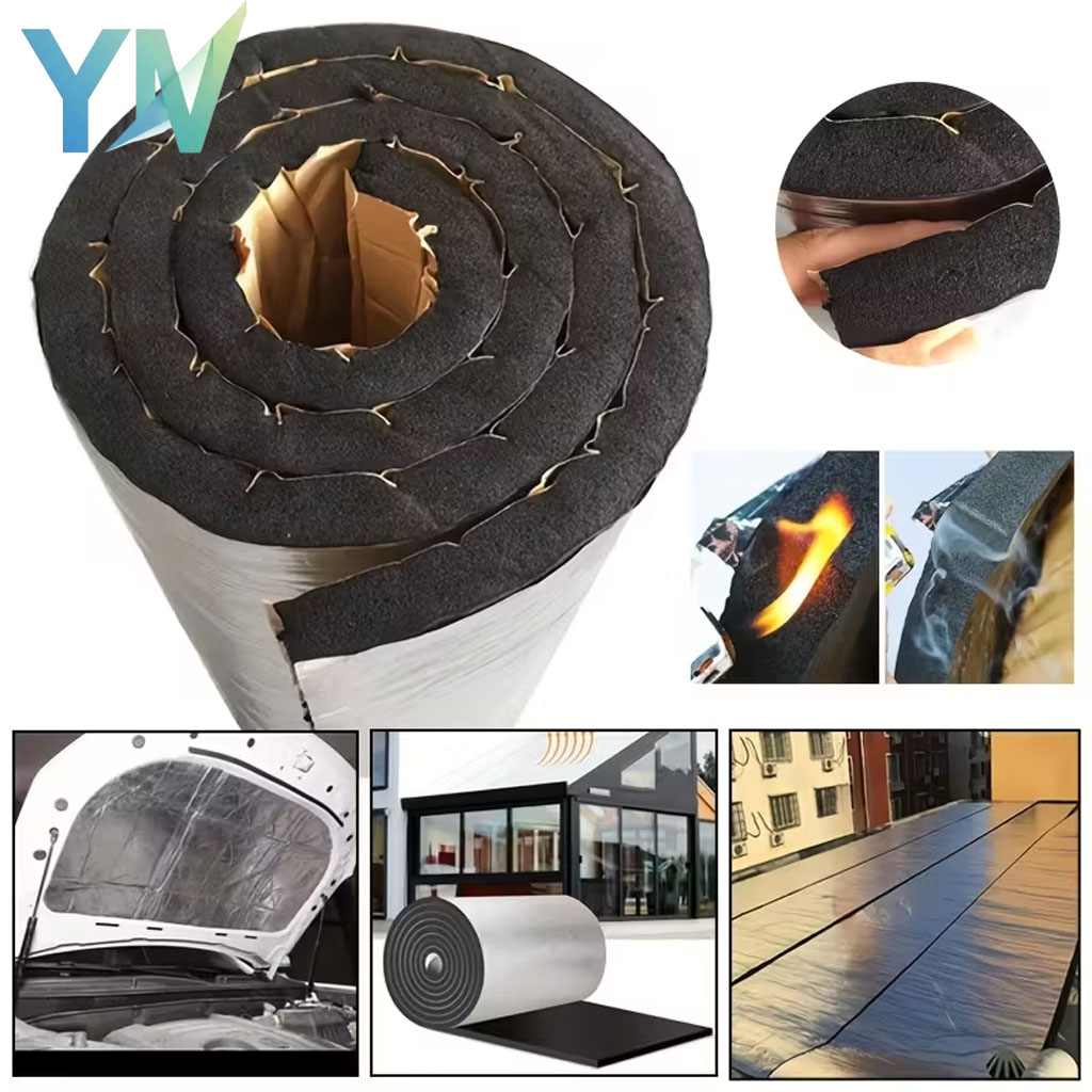 Sound Dampening Foam - แผ่นยางกันเสียงและกันความร้อนแบบมีกาวในตัว ความหนาแน่นสูง ทนไฟ สำหรับหลังคา ผนัง ห้องอัดเสียงในบ้าน