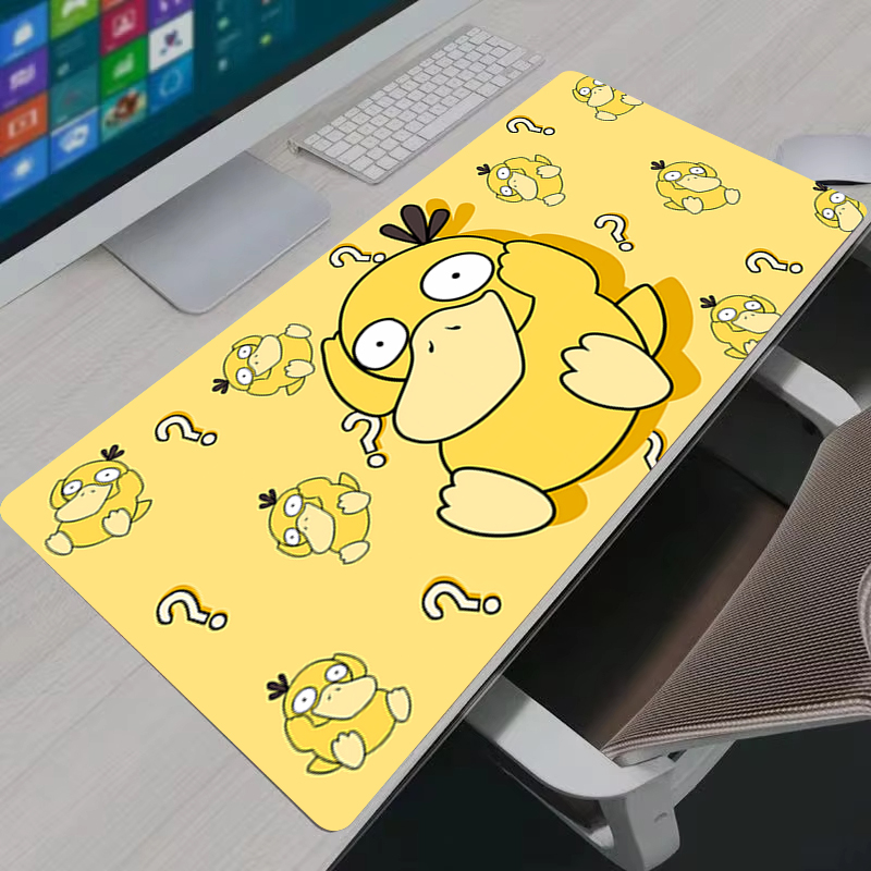 Esports Gaming Mousepad - แผ่นรองเมาส์อะนิเมะ P-Pokemon Psyduck XXL แผ่นรองเมาส์สำหรับเล่นเกมขนาดใหญ่แผ่นรองโต๊ะยางกันลื่นแล็ปท็อปพีซีอุปกรณ์เสริมแผ่นรองคีย์บอร์ดเกมเมอร์