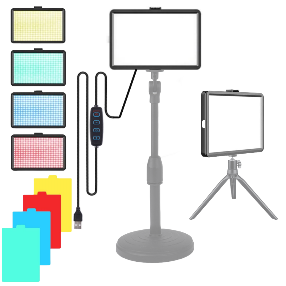 Led Light Panel Stream - สตูดิโอถ่ายภาพ 8 นิ้ว LED เติมแสงวิดีโอเติมโคมไฟแผงการถ่ายภาพแสงสําหรับสตรีมมิ่งสด 4