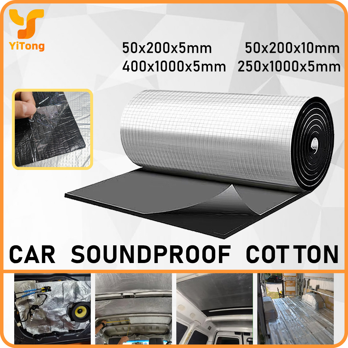 Sound Dampening Foam - ใยฝ้ายกันไฟและกันเสียงสำหรับรถยนต์ Yitong ขนาด 5/10 มม. แบบ