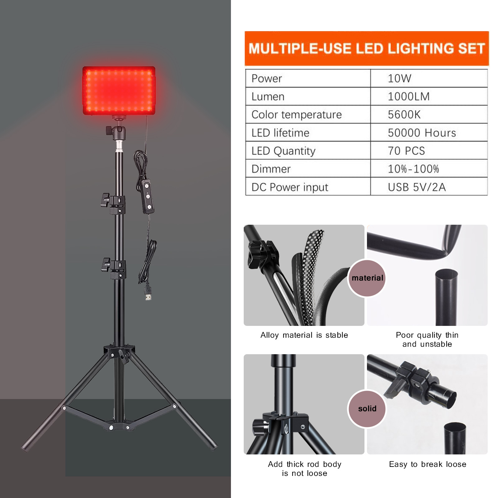 LED การถ่ายภาพวิดีโอแผงไฟสตูดิ - Led Light Panel Stream บทวิจารณ์และราคา