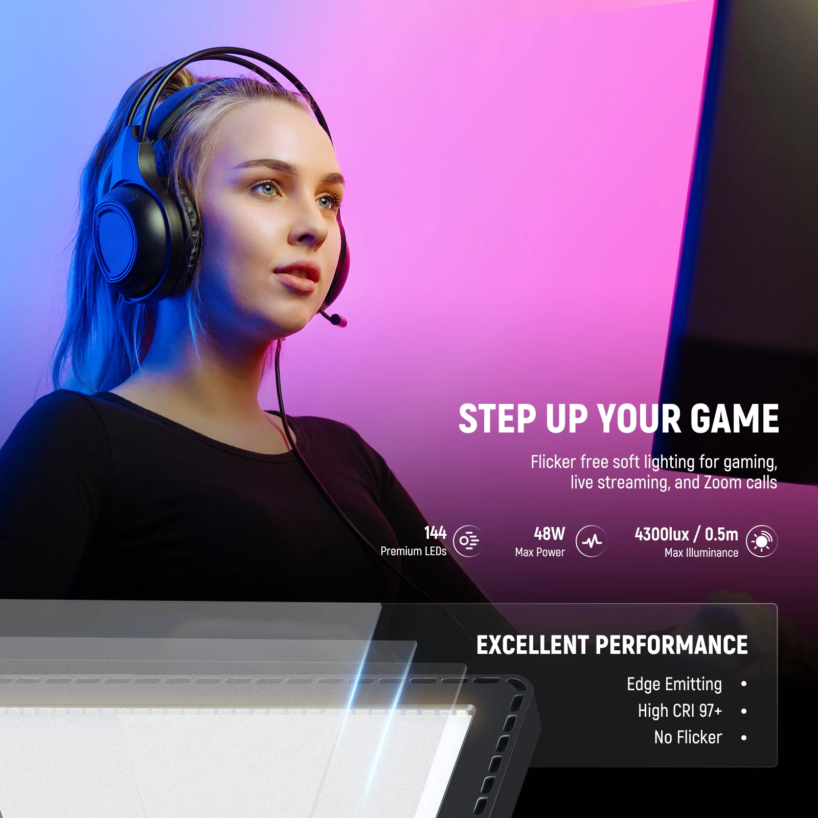ไฟสตูดิโอ NEEWER GL1C RGB ขนาด - Led Light Panel Stream บทวิจารณ์และราคา