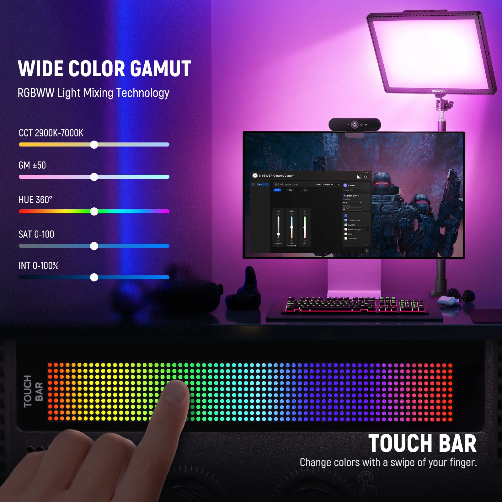 ไฟสตูดิโอ NEEWER GL1C RGB ขนาด - Led Light Panel Stream บทวิจารณ์และราคา