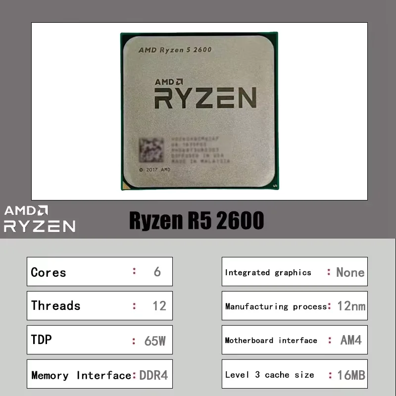 ซีพียู AMD Ryzen5 2600 R5 2600 - Amd Cpu Ryzen 5 บทวิจารณ์และราคา