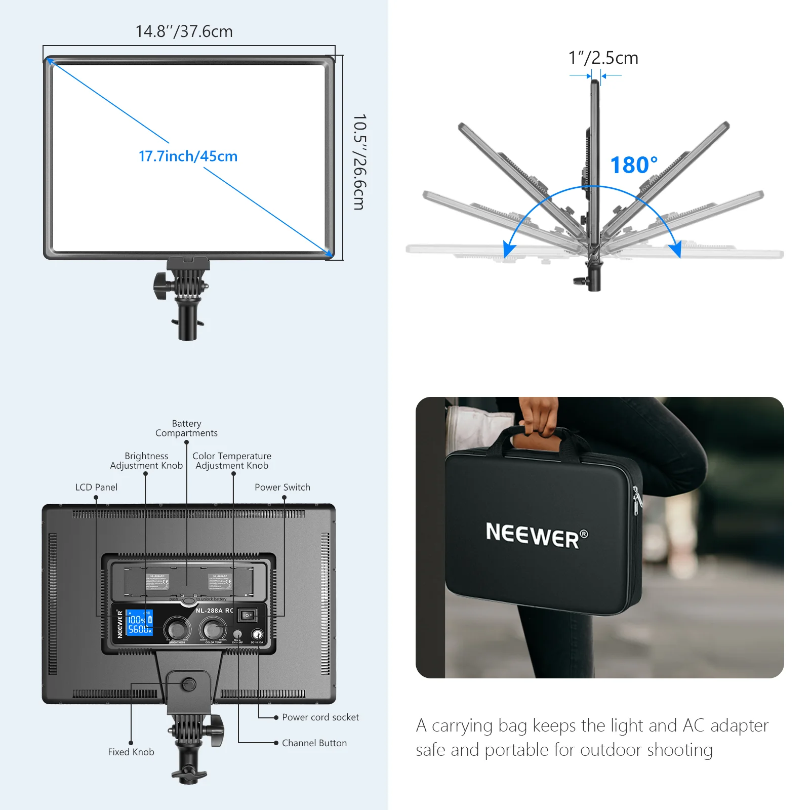 แผงไฟวิดีโอ LED ขนาดใหญ่ Neewe - Led Light Panel Stream บทวิจารณ์และราคา